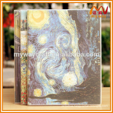 hot selling plastic cover famous painting printed sewing notebook paper